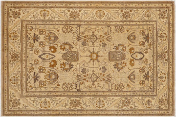 handmade Traditional Kafkaz Chobi Ziegler Tan Beige Hand Knotted RECTANGLE 100% WOOL area rug 9 x 12